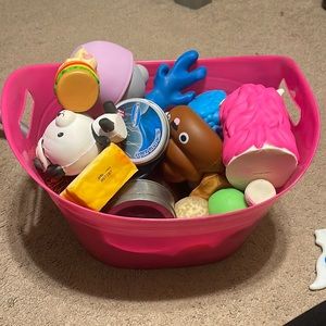 Bucket of fidget toys